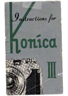 Konica Konica manual. Camera Instructions.